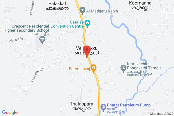 പുതിയ ഇൻഷുറൻസ് location  3WJ2+PGX, Velimukku, Kerala 676311, India