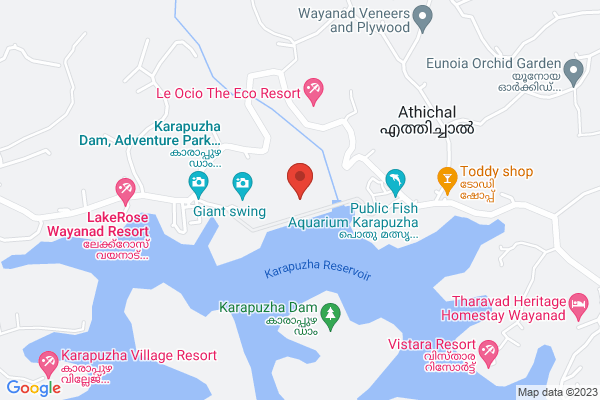 R3 LR Aerial Lake View Deluxe location  Karapuzha Dam Wayanad KL