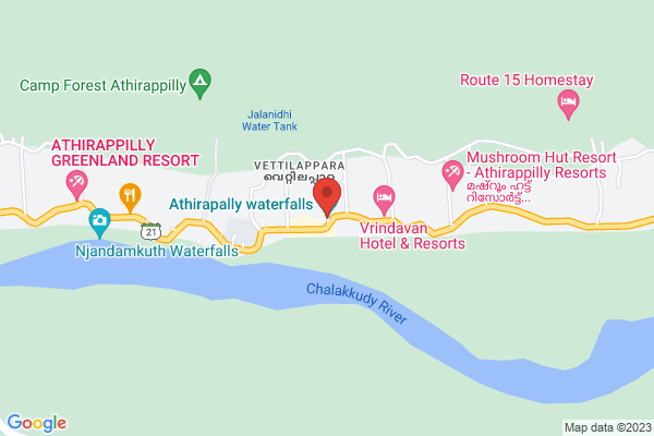 R1ATHI CR Kurumba Pool Villa 02 bed room location  Athirappilly Vettilappara Pariyaram