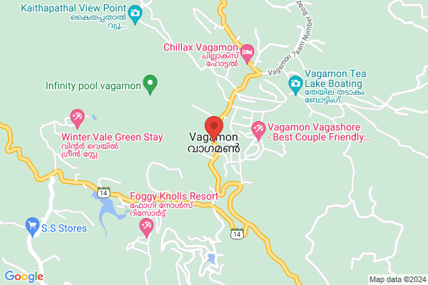 QB Stay-R4V GM Sunrise Valley View Room location  Vagamon Idukki KL
