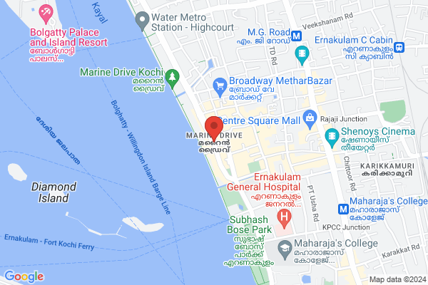 sreejith Taxi Cab location  Marine Drive Kochi Ernakulam
