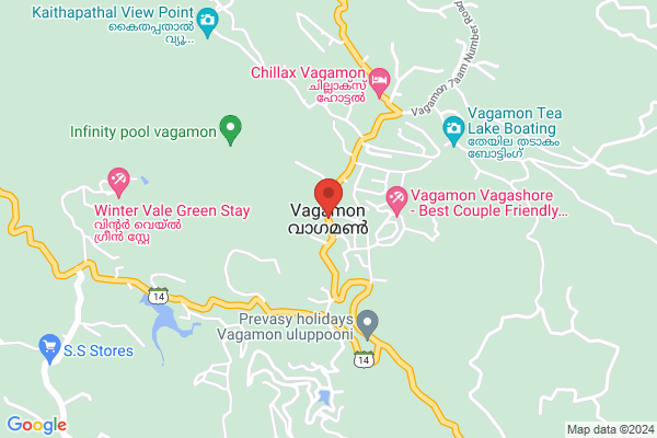 QB Stay-R5V VN Family Interconnected Rooms location  Vagamon Idukki KL