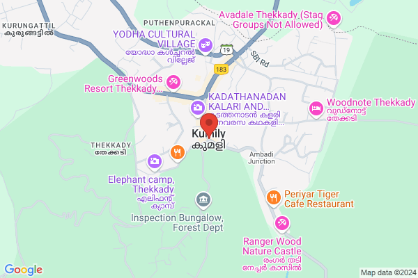 R13TH BDRS BLANKET HONEYMOON VILLA location  Thekkady Kumily Idukki