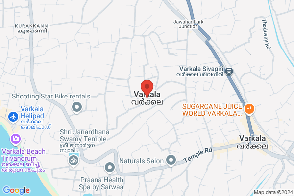 R11VRK WOODEN SEA VIEW ROOM location  Varkala Thiruvananthapuram KL