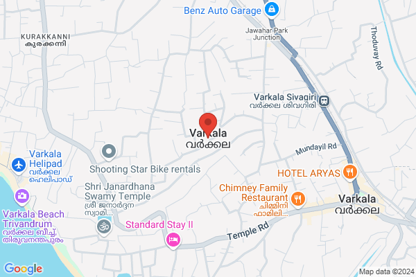 R17VRK CS DELUXE DOUBLE ROOM location  Varkala Thiruvananthapuram KL