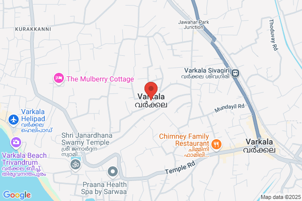 R21VRK KBH STANDARD NON AC ROOM location  Varkala Thiruvananthapuram KL