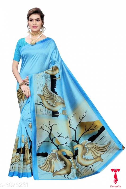 printed art silk saree