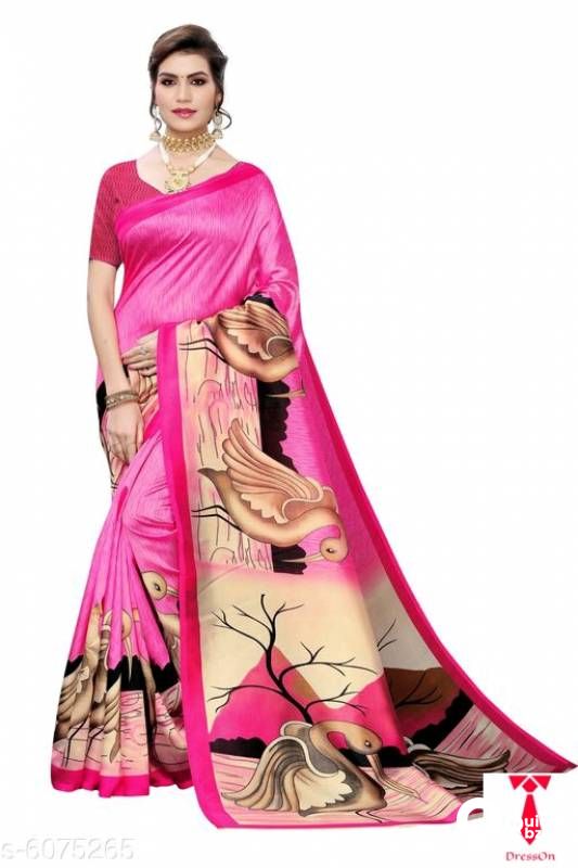 printed art silk saree