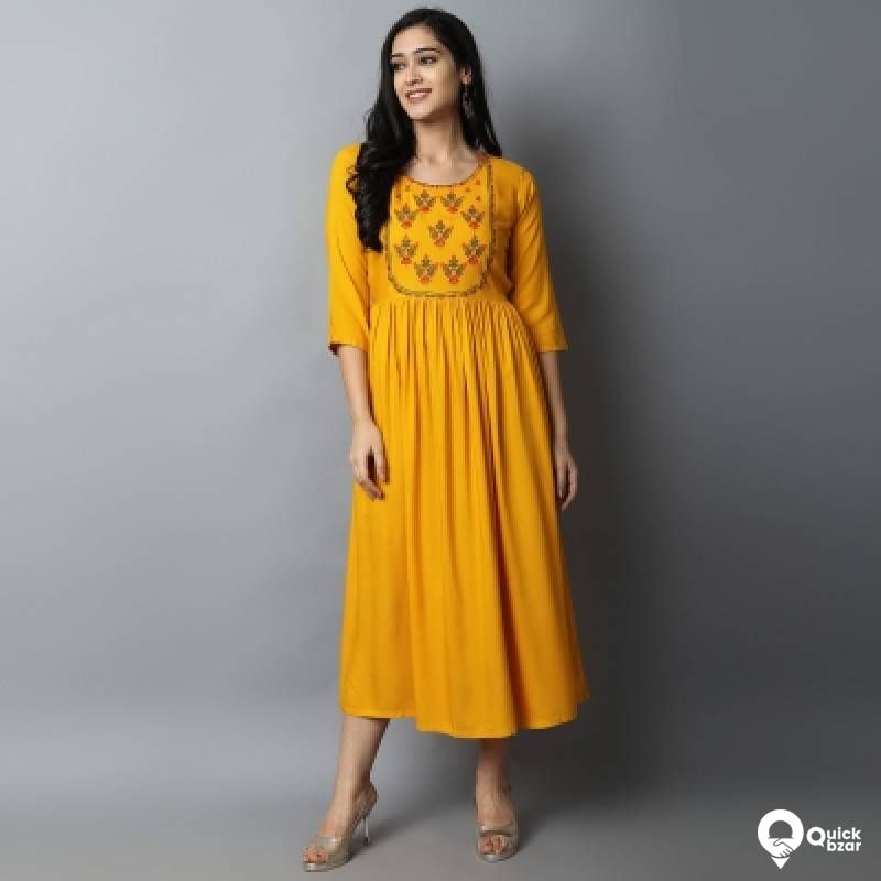 Women Embroidered A-line Kurta
