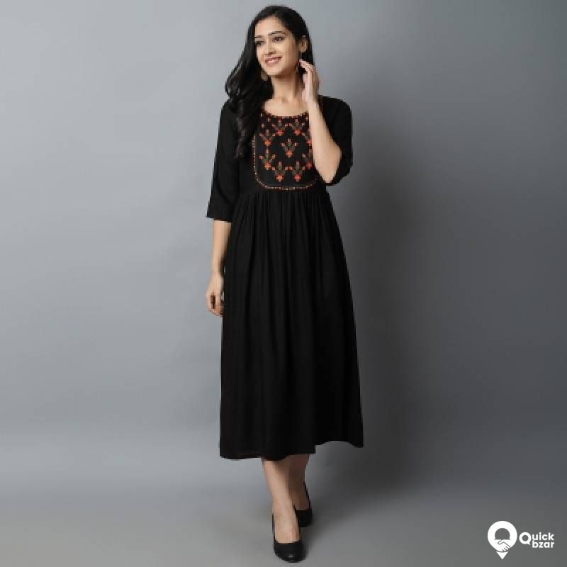 Women Embroidered A-line Kurta