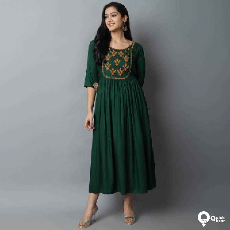 Women Embroidered A-line Kurta