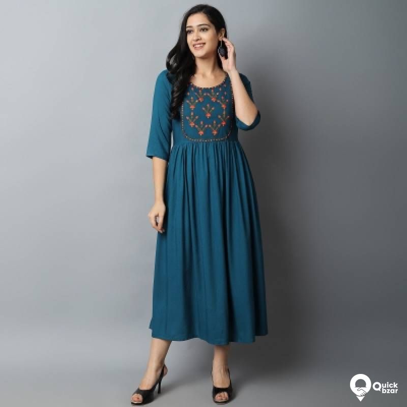 Women Embroidered A-line Kurta