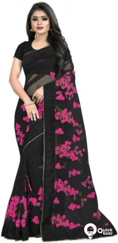 stylevilla Embroidered Fashion Net Saree