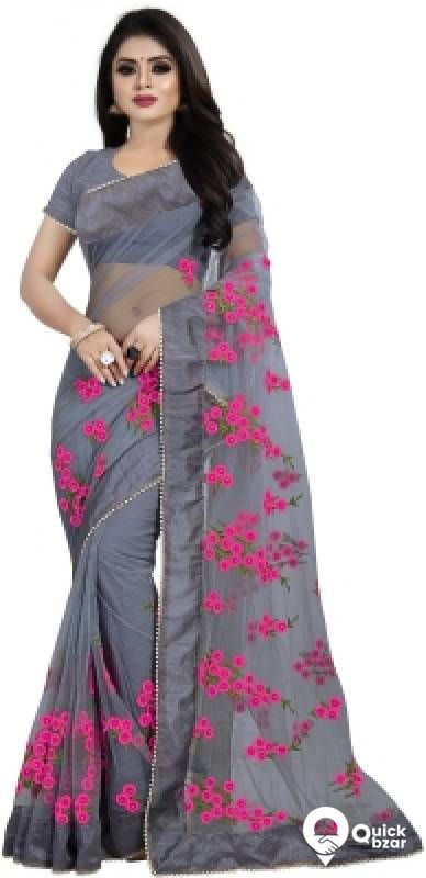 stylevilla Embroidered Fashion Net Saree