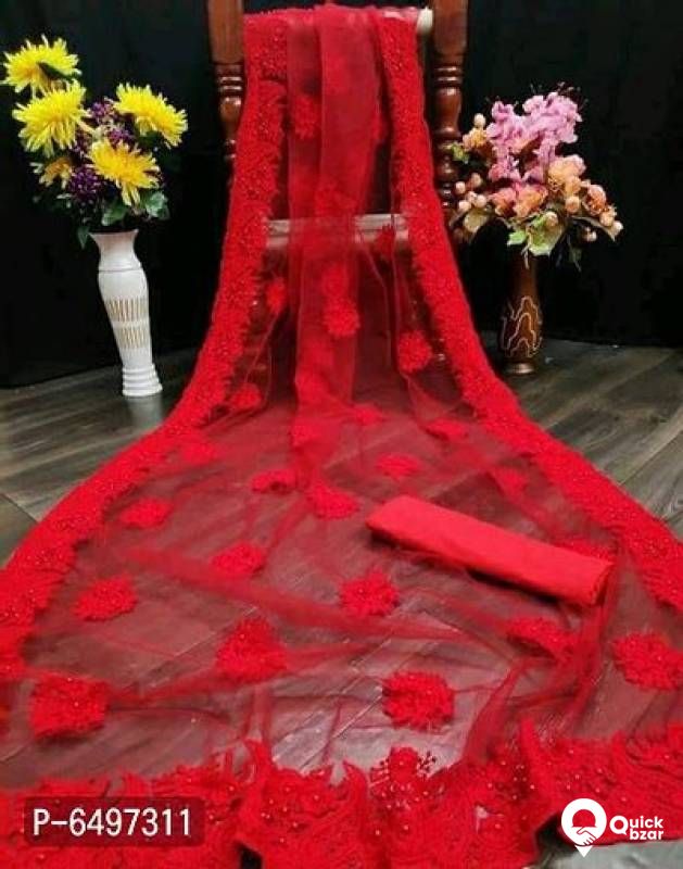 Net Embroidered Work  Saree