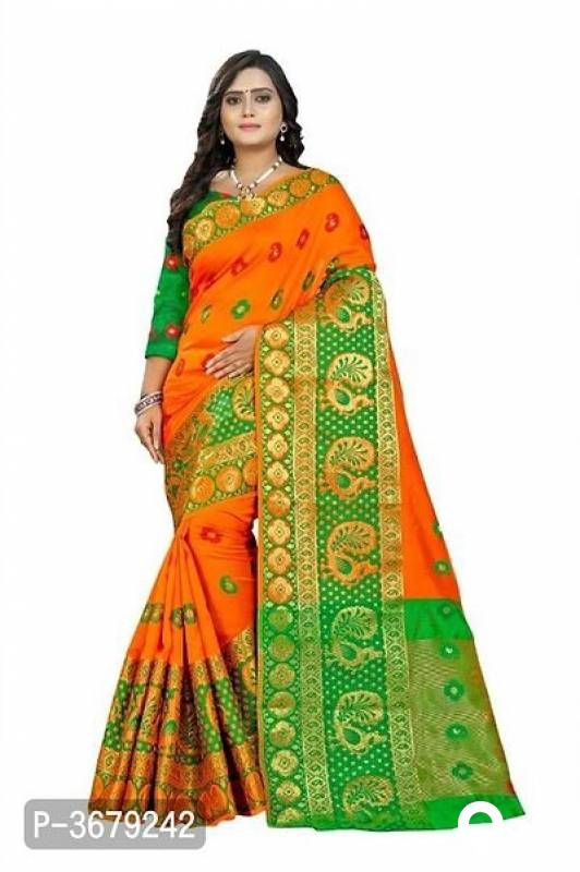 Peacock Border Cotton Silk Woven Design Sarees