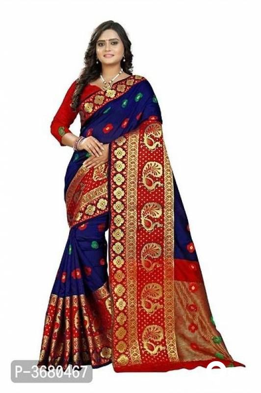 Peacock Border Cotton Silk Woven Design Sarees