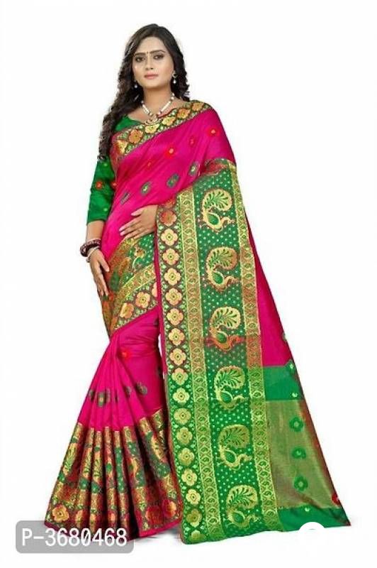 Peacock Border Cotton Silk Woven Design Sarees