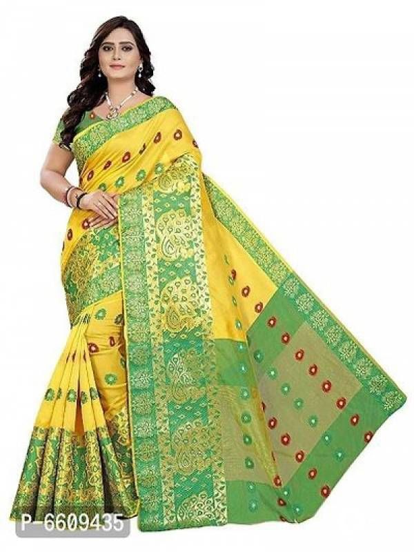 Peacock Border Cotton Silk Woven Design Sarees