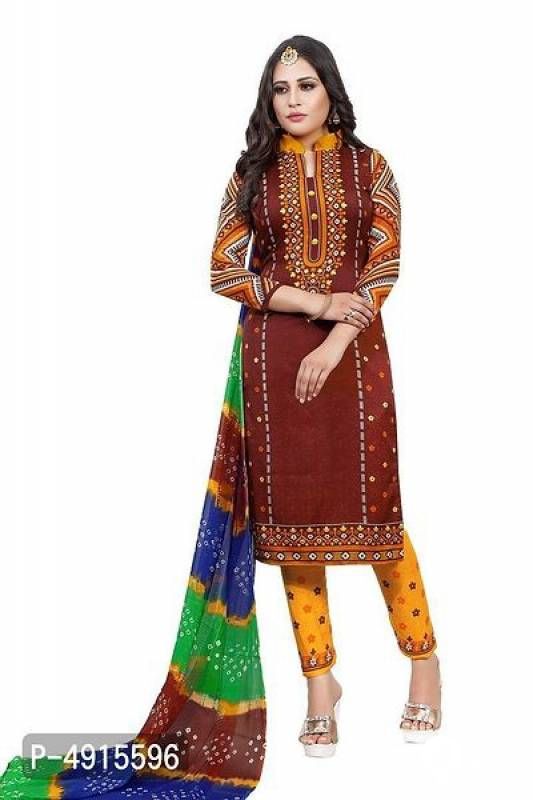 Elegant Crepe Printed Dress Material