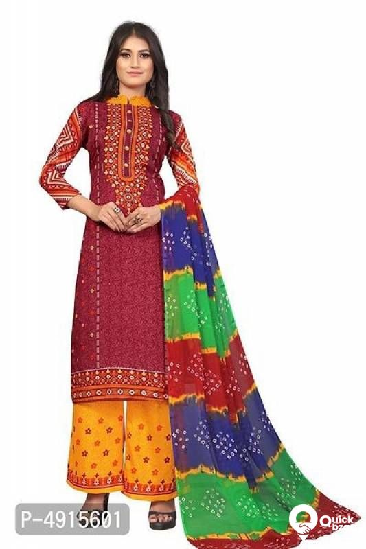 Elegant Crepe Printed Dress Material