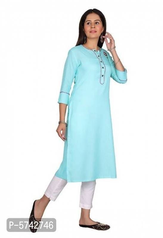 Women's Rayon Slub Straight Kurti