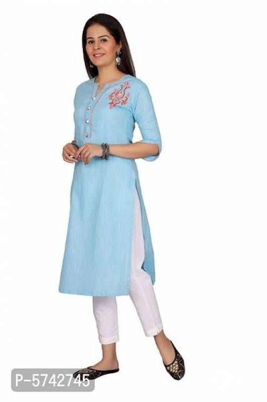 Women's Rayon Slub Straight Kurti