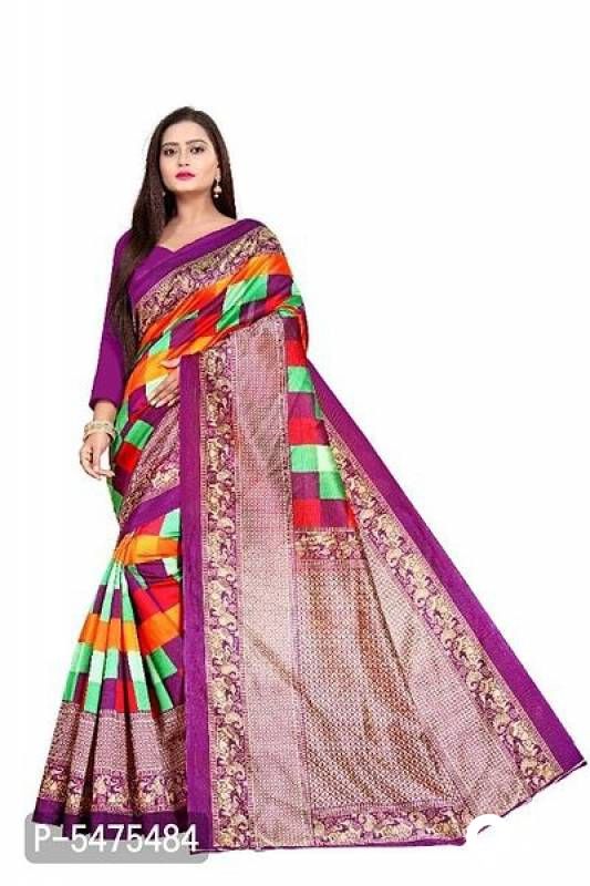 Art Silk Printed Sarees with Blouse piece