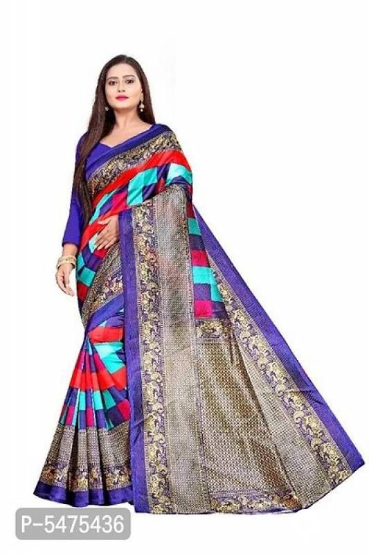 Art Silk Printed Sarees with Blouse piece