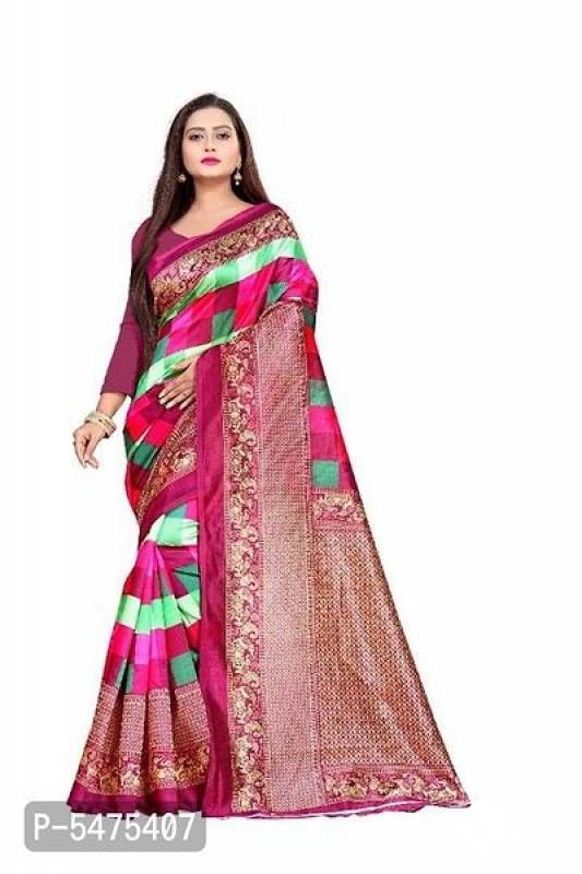 Art Silk Printed Sarees with Blouse piece