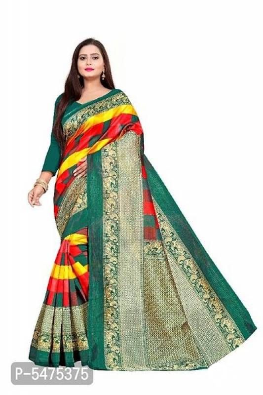Art Silk Printed Sarees with Blouse piece