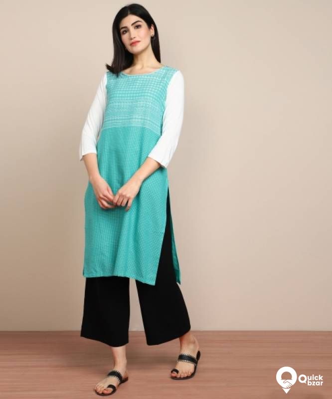 Aurelia Women Self Design Straight Kurta