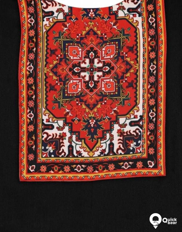 SAARA Women Block Print, Geometric Print, Printed, Embellished Trail C