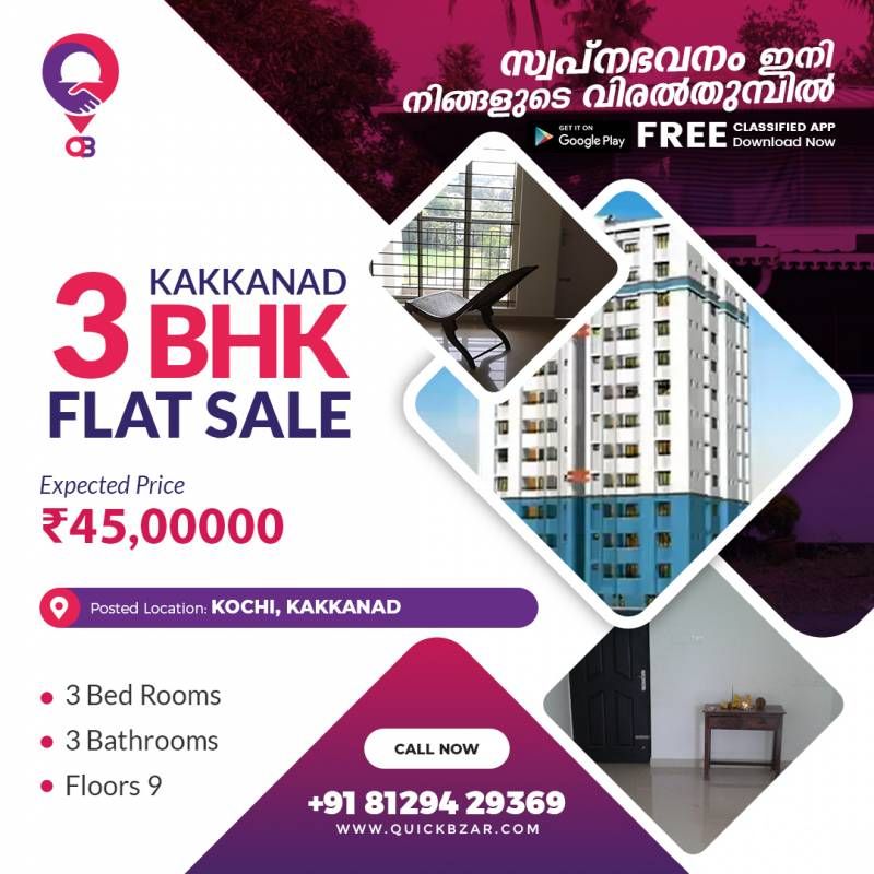 3bhk Flat for sale Kakkanad