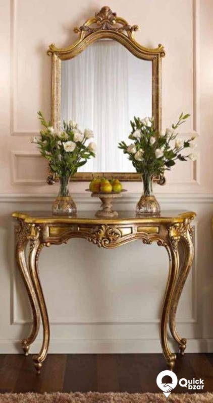 Wooden Table and Mirror