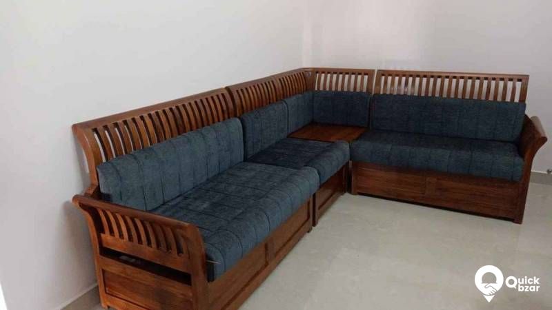 Wooden corner sofa