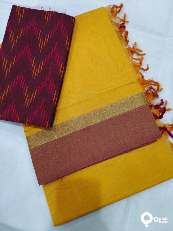 Mangalagiri Cotton Beautiful Plain Sarees