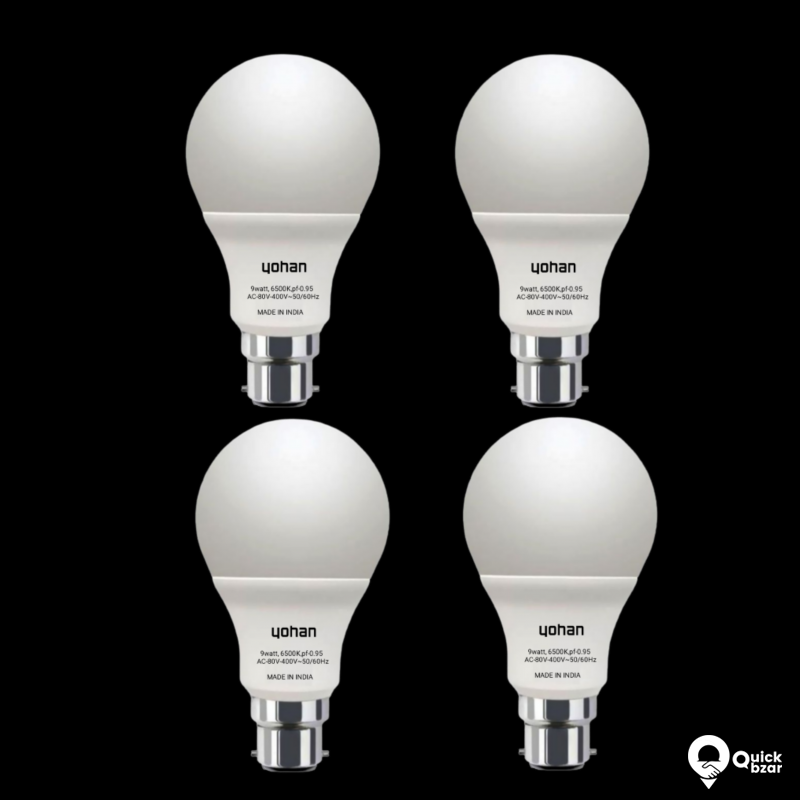 9 WATT LED BULB  PACK OF 4 NOS  ₹:300   1YEAR WARRANTY PRODUCT