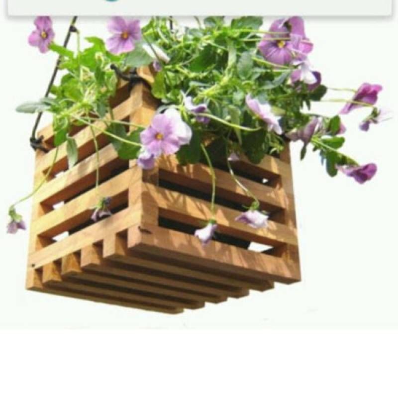 wooden hanging pots