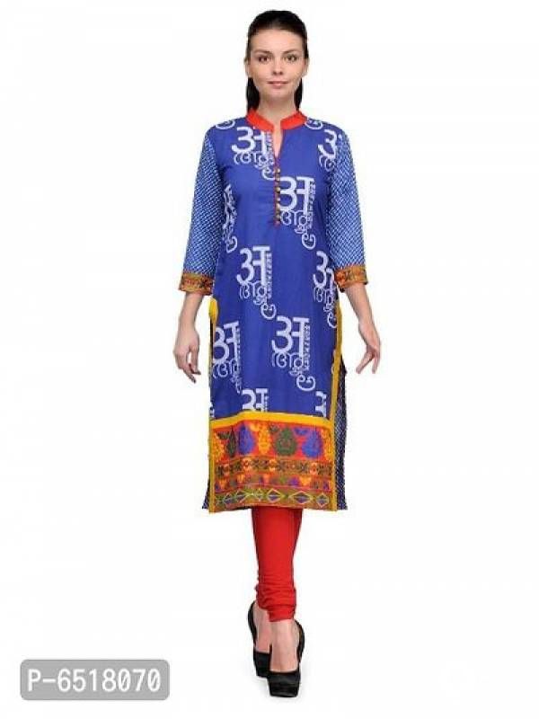 Elegant Cotton Printed Straight Kurti