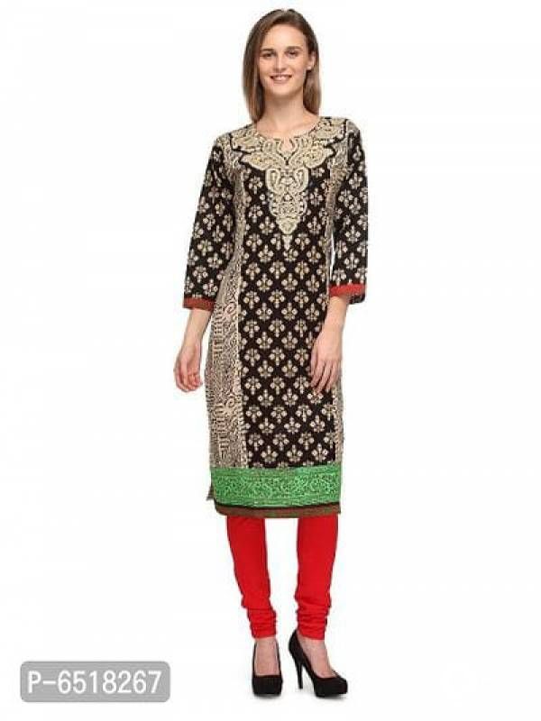 Elegant Cotton Printed Straight Kurti