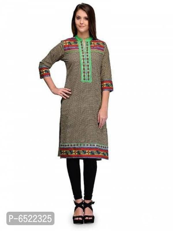 Elegant Cotton Printed Straight Kurti