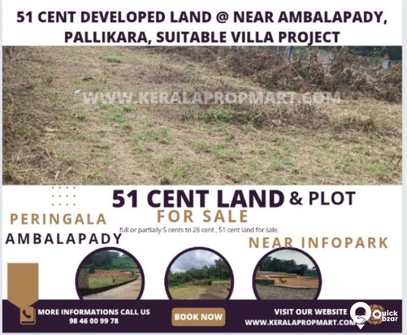 Developed 51 cent land full or plots for sale, pallikkara