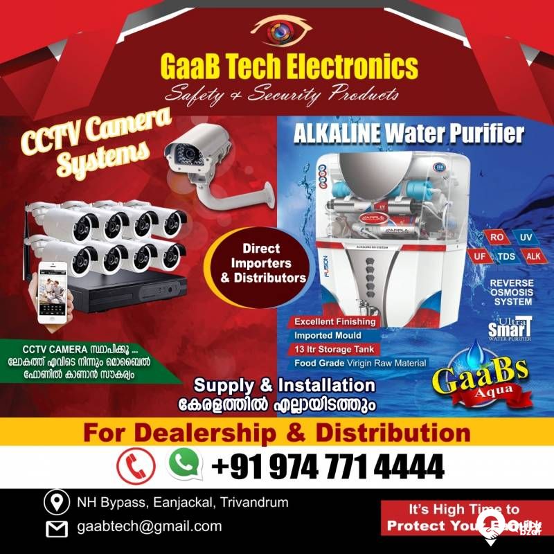 Alkaline water purifier & CCTV camera system. All kerala service.