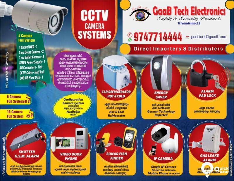 Alkaline water purifier & CCTV camera system. All kerala service.
