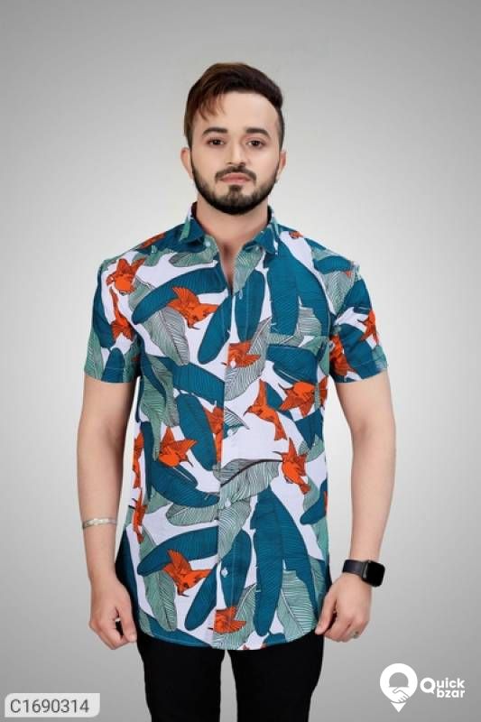 Polycotton Printed Half Sleeves Regular Fit Shirts
