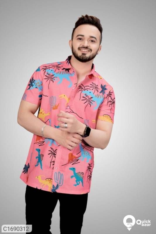 Polycotton Printed Half Sleeves Regular Fit Shirts