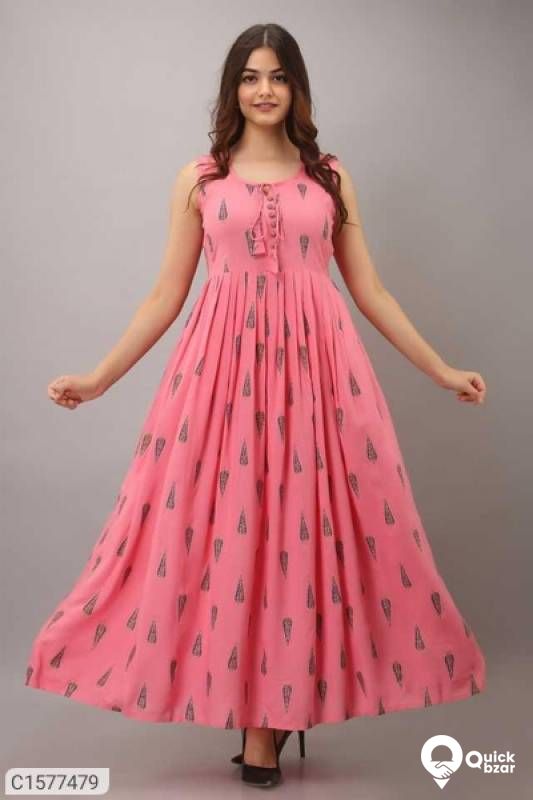 Aura Digital print Georgette Floor Length Kurti