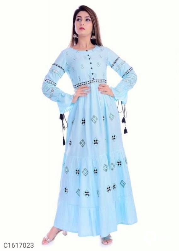 Aura Digital print Georgette Floor Length Kurti