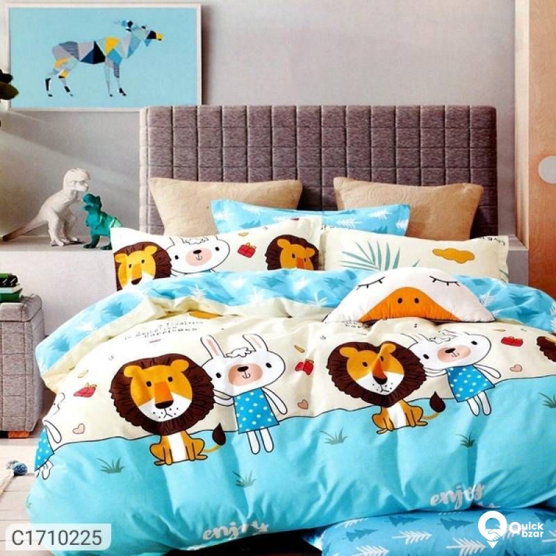 Glace Cotton Printed Double Bed Bedsheets